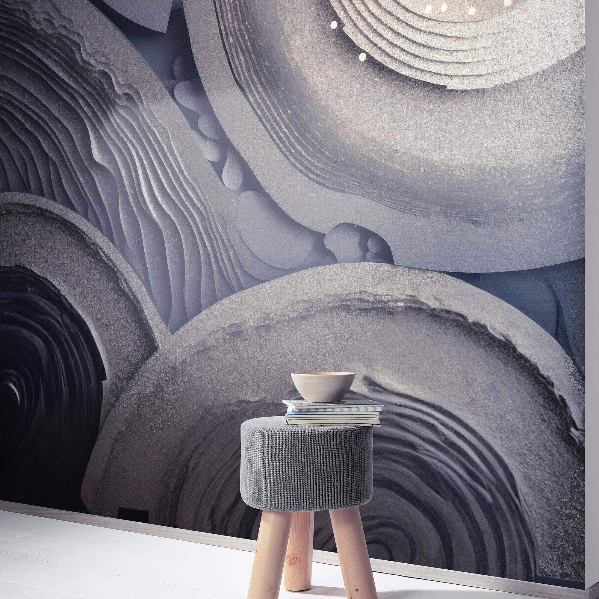 Designs Direct Wheels of Time Silver Wall Mural